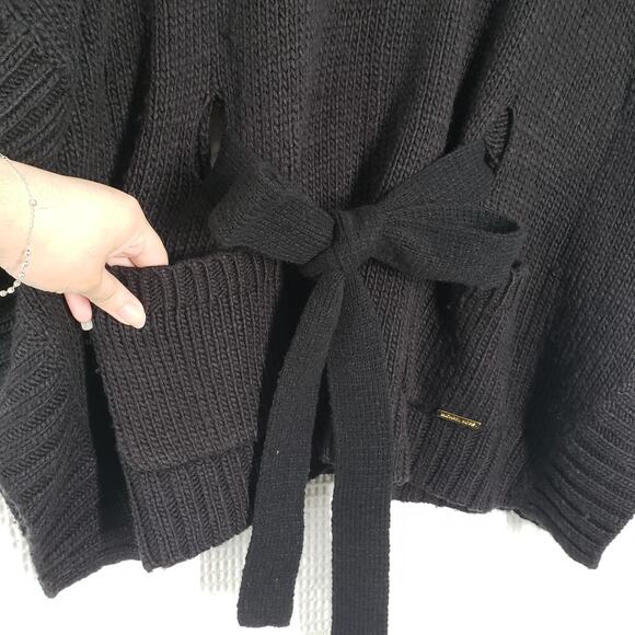 Michael Michael Kors Poncho Sweater Womens Small/Medium Black Knit Cowl Neck - Picture 6 of 16